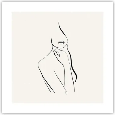 Produktbild von Poster - Poster ohne Rahmen - Frau Skizze Zeichnung - 40x40 cm - Wand Bild - Wanddeko - Wandbilder - Kunstposter - Wandposter - Bilder - Kunstdruck - Wanddekoration - Wandbild - P2XAC40x40-5045