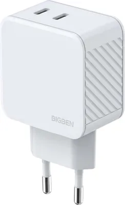 Image de Chargeur 2 USB C 45W PD GaN Blanc Bigben