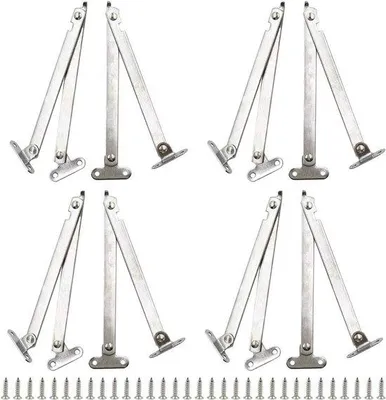 Produktbild von Edelstahl-Scharnier-Set - Weich schließend - 22 cm Länge - Höhenfeste Kastenschwelle