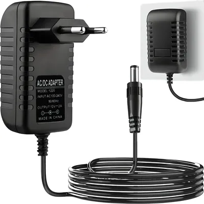 Produktbild von Universal Netzteil 12V DC 5,5x2,1mm 1A 6W 2000mA 5.5x2.1mm Ladegerät Ladekabel EU Stecker Steckernetzteil 60 Hz Power Adapter 1m Retoo