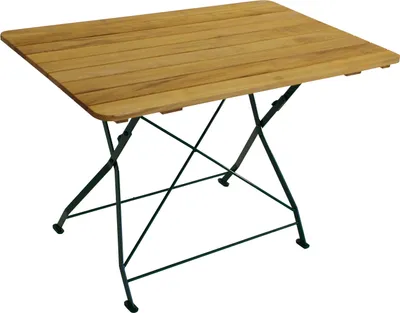 Produktbild von DEGAMO Gartentisch Biergartentisch Klapptisch BAD TÖLZ 70x110cm rechteckig, Flachstahl grün + Holz Robinie