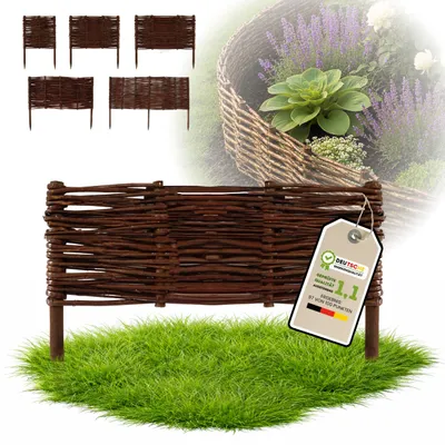 Obrázek produktu pro Floranica 1 kus Vrbový plot 20 cm x 40 cm – Zahradní plot z vrbového proutí Palisáda Přírodní oplocení Ohraničení záhonu