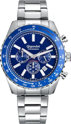 Produktbild von Gigandet Quarzuhr Chronograph Edelstahl Silber Blau Chrono King - G28-003