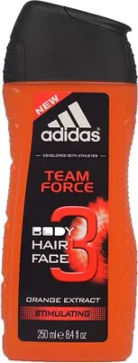Obrázek produktu pro Adidas - Sprchový gel 3 v 1 - Team Force - extrakt z pomeranče - stimulující - 250 ml - 1 kus