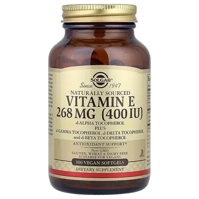 Produktbild von Vitamin E 268 mg (400 IE) 100 vegane Weichkapseln Solgar
