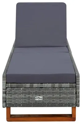 Produktbild von vidaXL Sonnenliege mit Auflage Poly Rattan Grau