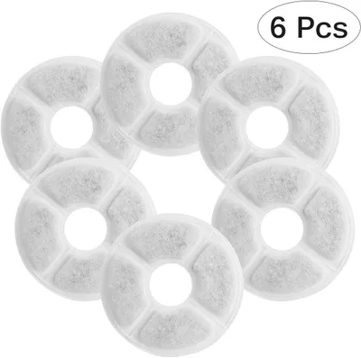 Produktbild von Trinkbrunnenfilter Für Haustiere 6 Stück, Durchmesser 12,7 Cm, Aktivkohlefilter Mit PP-Baumwolle Für Wasserbrunnen Und Wasserspender