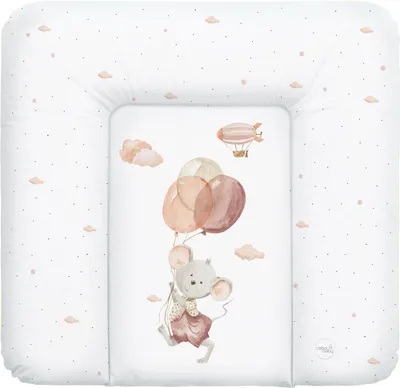 Produktbild von Ceba Baby® weiche Wickelauflage 75x72 cm - Baby Wickelunterlage - Wickeltischauflage für Junge und Mädchen - Wasserdicht, abwaschbar - Maus