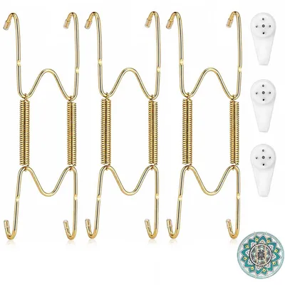 Tellerhalter-Set, 6-tlg., gold, für Teller 19–21,5 cm, Wandmontage