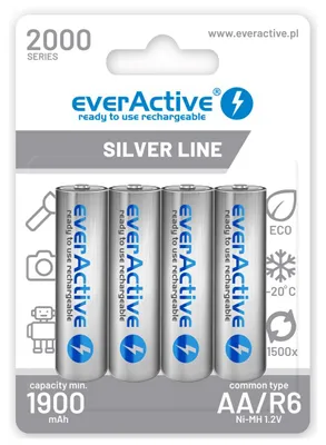 Produktbild von Everactive Evhrl6-2000 Wiederaufladbare Batterie 4 Einheiten Durchsichtig Durchsichtig One Size