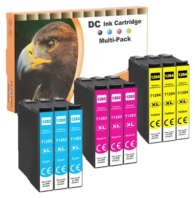 Produktbild von D&C 9X Druckerpatronen kompatibel für Epson T-1285 T-1282 T-1283 T-1284 für Epson Stylus Office BX-305 S-22 SX-125 SX-130 SX-230 SX-235 SX-420 SX-425 SX-430 SX-435 SX-438 SX-440 SX-445
