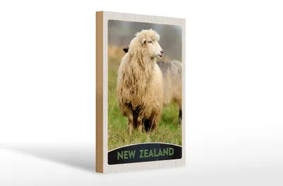 Produktbild von Holzschild Reise 20x30cm Neuseeland Europa Schaf Wiese Natur