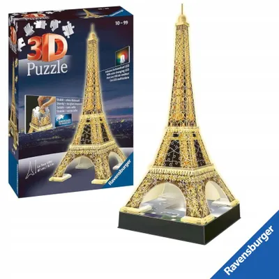 Produktbild von Ravensburger 3D LED Puzzle Eiffelturm Paris 216 Teile Nacht