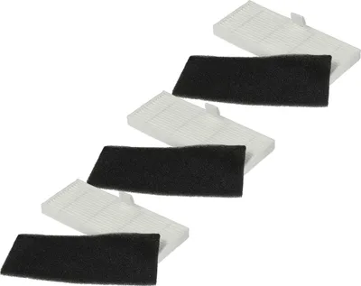 Produktbild von vhbw Filter-Set kompatibel mit Proscenic M8 Pro Saugroboter - 6x Ersatz-Filter (Schaum-Filter, Feinstaubfilter)