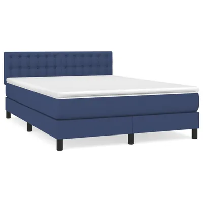 Obrázok produktu pre vidaXL Boxspring posteľ s matracom Modrá 140x200 cm Látka