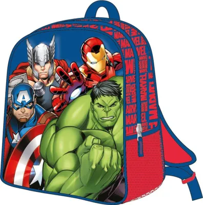 Image de Sac à dos pour enfants Avengers, bleu, fermeture éclair, 25 x 31 x 10 cm, sac à dos pour enfants avec détails 3D, poignées rembourrées, produit original, conçu en Espagne, bleu, estándar, casual