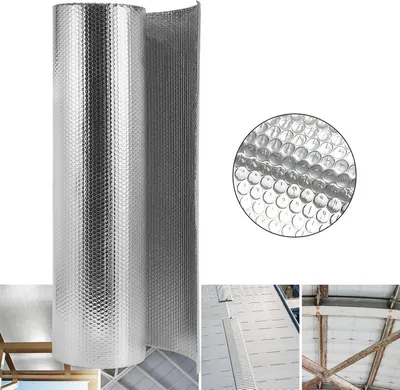 Produktbild von Aopunly Isolierfolie Dämmfolie 1x10m 200g/m² Thermofolie Reflexionsfolie Isolierung 3-4mm Aluminium