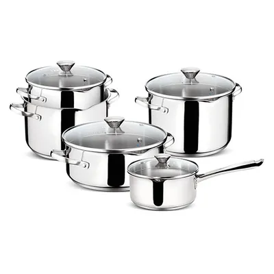 Produktbild von Lagostina, smartes Töpfe-Set aus Edelstahl, 9 Stück, Töpfe, Topf Set