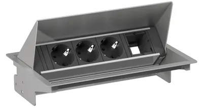 Produktbild von BACHMANN CONEO SET 3x Schutzkontakt 1x ABD, silberfarben