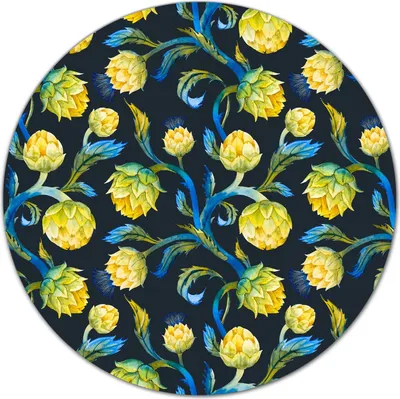 Produktbild von Glas Schneidebrett Herdabdeckplatten Schneideplatten Rund - 40 cm - stil Artischocke