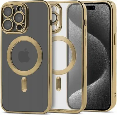 Image de Étui pour iPhone 13 Pro Max, Magsafe étui renforcé en or + verre