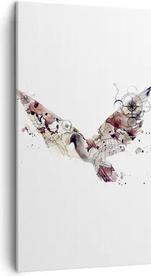 Produktbild von Bild auf Leinwand - Leinwandbild - Vogel Abstraktion - 45x80cm - Wand Bild - Wanddeko - Wandbilder - Leinwanddruck - Bilder - Kunstdruck - Wanddekoration - Leinwand bilder - Wandkunst - PA45x80-4109