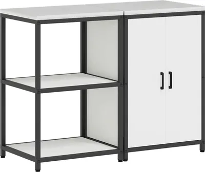 Image de vidaXL Ensemble de rangement pour la cuisine HATTEM, 2 pièces, blanc