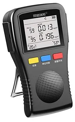Feinstaubmessgerät PM2.5/PM10, HCHO, TVOC, Laser, schwarz