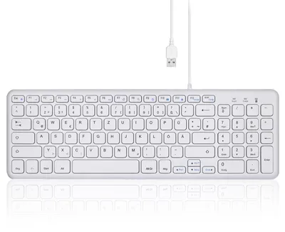 Productafbeelding van Perixx PERIBOARD-213 DE W USB-toetsenbord, Duits, QWERTZ, wit