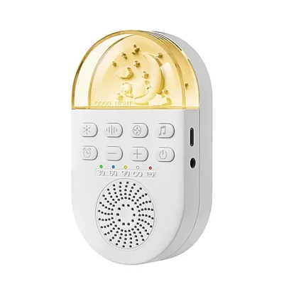 Produktbild von Weißrauschen Gerät Soundmaschine mit Nachtlicht 24 Klänge 1200mAh Akku USB Timer tragbar für Baby Schlaf Reisen