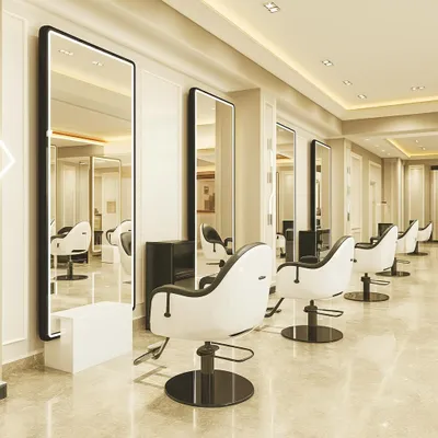 Obrázek produktu pro Konzola konsoleta kadeřnická barberská kosmetická zrcadlo LED hliníkový rám 200x80 STD