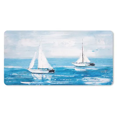 Produktbild von MuchoWow® Schreibtischunterlage Malerei - Ölfarbe - Boot - Wasser 80x40 cm - XXL Mauspad - Gaming Mauspad