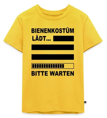 Produktbild von Spreadshirt Bienenkostüm Lädt Biene Kostüm Fasching Karneval Kinder Premium T-Shirt, 134/140 (8 Jahre), Sonnengelb