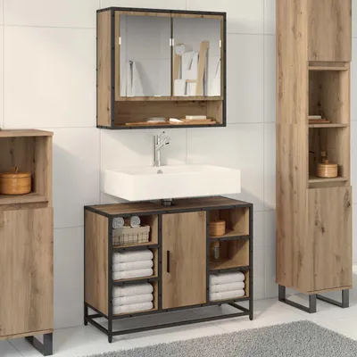 Produktbild von Maison Exclusive - Badezimmerschrank Artisan-Eiche 80 x 33 x 60 cm Holzwerkstoff