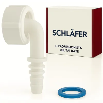 90° Winkelanschluss 1 Zoll für Kondenswasserablauf, Schlauch Ø 8–17 mm