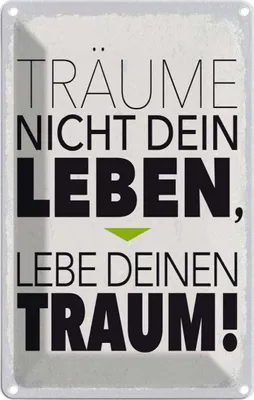 Produktbild von vianmo Blechschild 30x20 cm Leben lebe deinen Traum Spruch Zitat