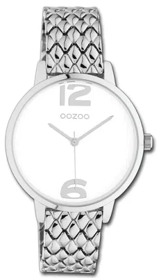 Zdjęcie produktu dla Zegarek damski Oozoo, srebrna metalowa bransoleta, mechanizm kwarcowy, wskazówki analogowe, model D3UOC11020