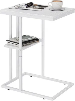 Produktbild von Famanu C-förmige Beistelltisch - Multifunktionale Kaffeetisch für Wohnzimmer und Schlafzimmer