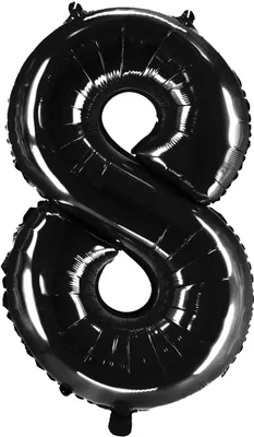 Produktbild von Folienballon Schwarz 100cm Zahl 8