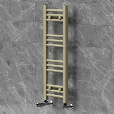 Produktbild von LuxeBath Handtuchheizkörper 300x800 mm Badheizkörper mit Thermostatventil, Handtuchtrockner Sahara gerade mit Seitenanschluss, Handtuchhalter, Beige