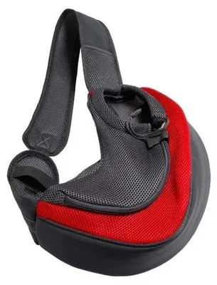 Productafbeelding van Pet Carrier Schoudertas voor Honden en Katten - Mesh en Oxford - Rood