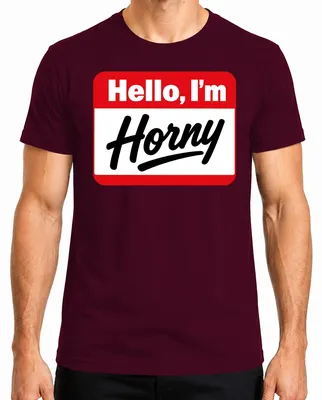 Zdjęcie produktu dla "Śmieszna tabliczka z napisem 'Jestem rozpalony'. Idealna na imprezę, prezent dla mężczyzn. T-shirt, kolor burgundowy, rozmiar M."