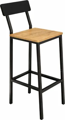 Produktbild von BEGRYF Barhocker Eichefarben MDF 90 cm, Küchenhocker mit Lehne, schwarz
