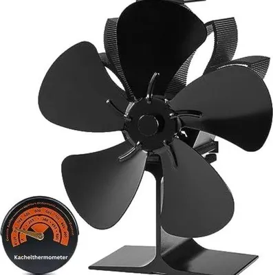 Obrázek produktu pro Ventilátor pro kamna na dřevo s 5 lopatkami – topení