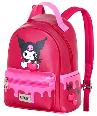 Imagen del producto de Mochila Hello Kitty Kuromi con estampado de cerezas, 25 cm