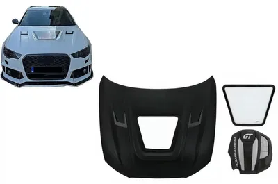 Produktbild von Kapuze Haube Motorabdeckung für Audi A6 C7 4G 2012-2018 GT-Look Transparentes Glas.