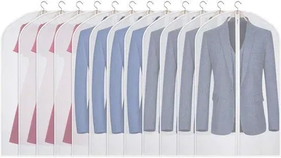 Immagine prodotto di Sacchetti impermeabili per indumenti, 12 pezzi, trasparenti, 60x100 cm