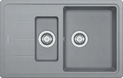 Produktbild von Franke Basis BFG 651-78, Aufsatzwanne, Rechteckig, Granit, Grau, 2 Becken, Rechteckig