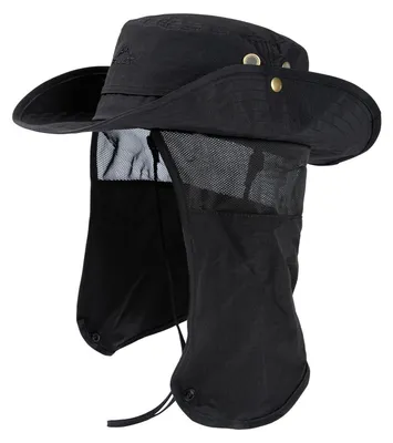 Produktbild von Sonnenhut mit Nackenschutz, wasserdicht, UPF 50+, L-XL, Schwarz