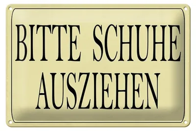 Produktbild von Blechschild Hinweis 30x20cm Bitte Schuhe ausziehen